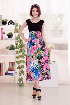 BCQ-1夏季爆款 高级冰丝面料波西米亚长款连衣裙厂家直销解析